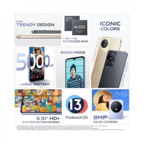 vivo Y02t (Cosmic Grey, 64 GB) (4 GB RAM)