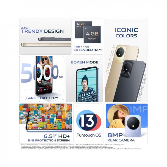 vivo Y02t (Sunset Gold, 64 GB) (4 GB RAM)