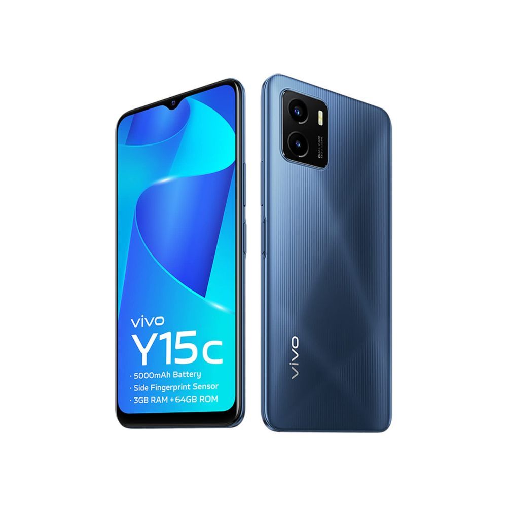 Vivo Y15C (Mystic Blue, 3GB RAM, 64GB Storage)