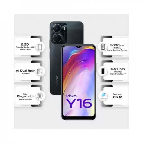 vivo Y16 (Steller Black, 64 GB) (4 GB RAM)