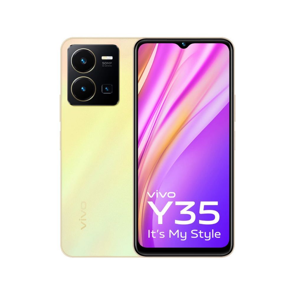 Vivo Y35 (Gold, 8GB RAM, 128GB Storage)