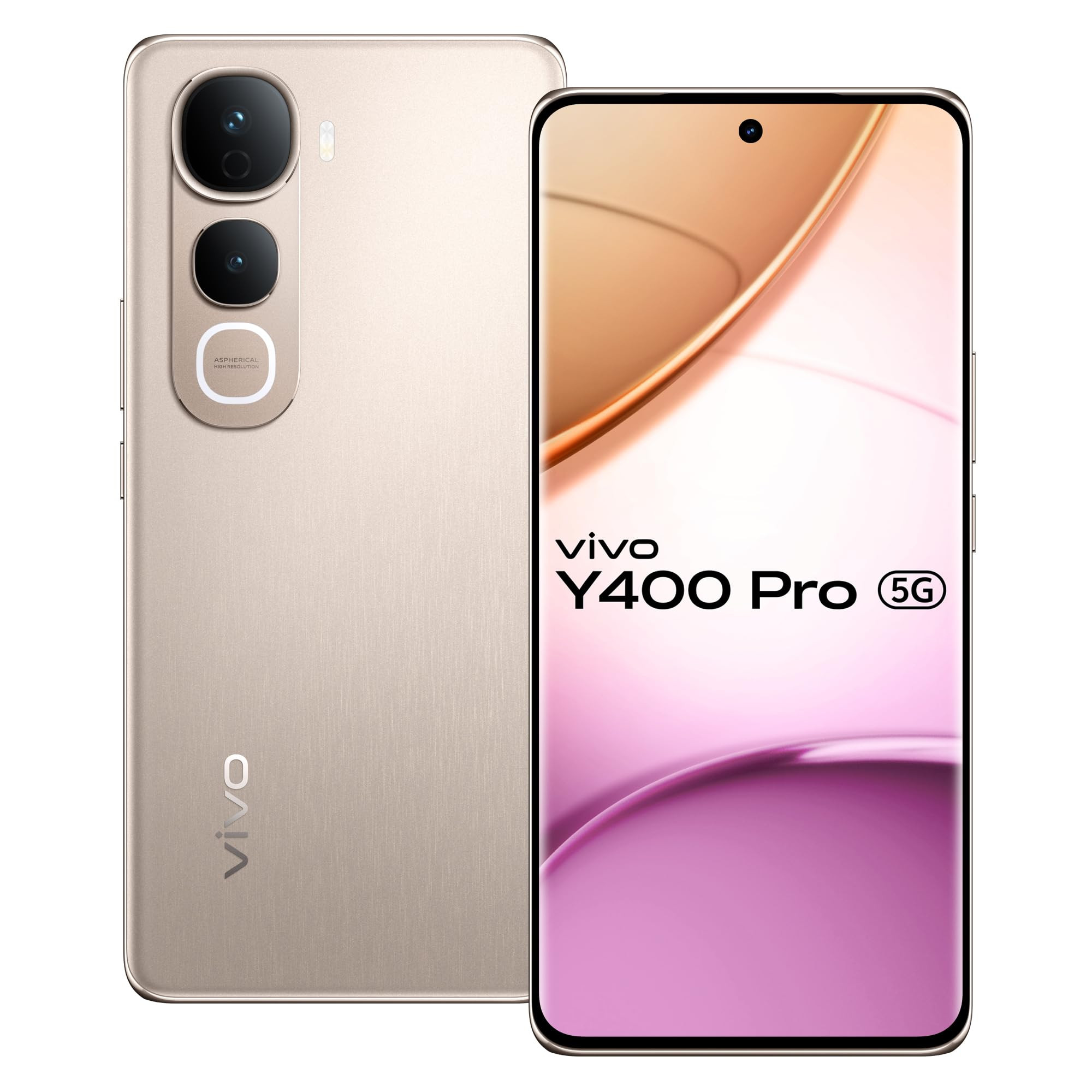 Vivo Y400 Pro 5G Fest Gold 8GB RAM 128GB Storage with No Cost EMIAdditional Exchange Offers