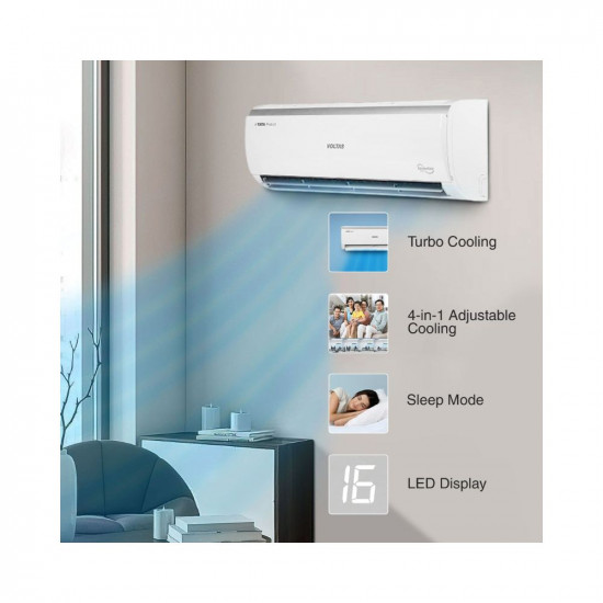 Voltas 0.8 Ton 3 Star, Inverter Split AC(Copper, 4-in-1 Adjustable Mode, Anti-dust Filter, 2023 Model, 103V Vectra Elite, White)