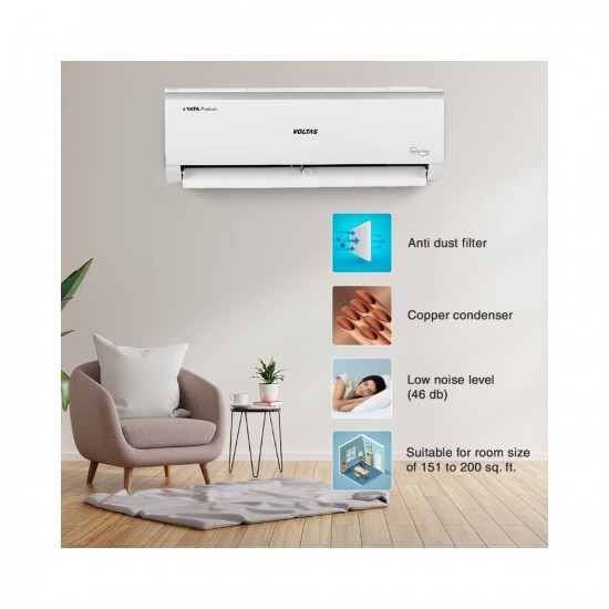 Voltas 2 Ton 3 Star, Inverter Split AC(Copper, 4-in-1 Adjustable Mode
