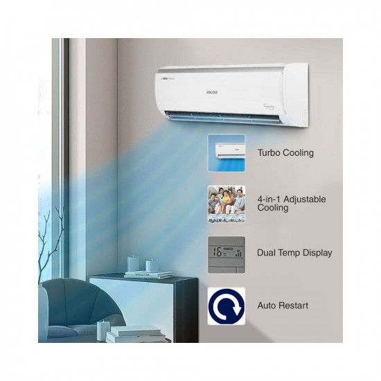 Voltas 2 Ton 3 Star, Inverter Split AC(Copper, 4-in-1 Adjustable Mode