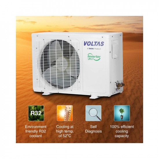 Voltas 2 Ton 3 Star, Inverter Split AC(Copper, 4-in-1 Adjustable Mode