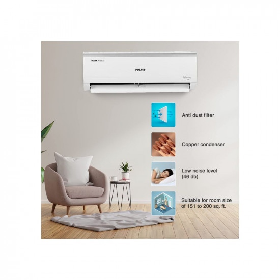Voltas 2 Ton 3 Star, Inverter Split AC(Copper, 4-in-1 Adjustable Mode, Anti-dust Filter, 2023 Model, 243V Vectra Elite, White)