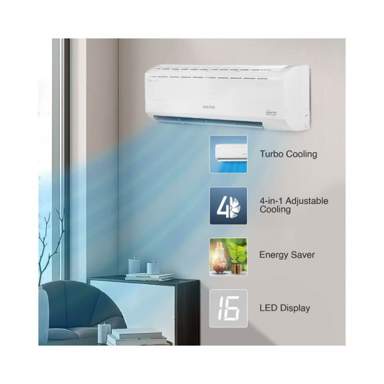Voltas 2 Ton 5 Star, Inverter Split AC(Copper,4-in-1 Adjustable Mode, Anti-dust Filter, 2023 Model, 245V Vectra Plus, White)
