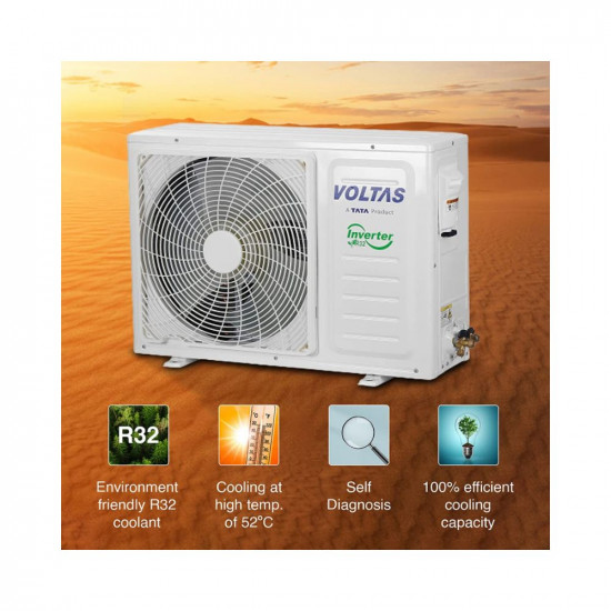 Voltas 2 Ton 5 Star, Inverter Split AC(Copper,4-in-1 Adjustable Mode, Anti-dust Filter, 2023 Model, 245V Vectra Plus, White)