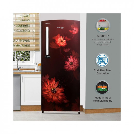 Voltas Beko 200 L 4 star Direct Cool Refrigerator, Dahlia Wine (RDC220B60/DWEXXXXSG)