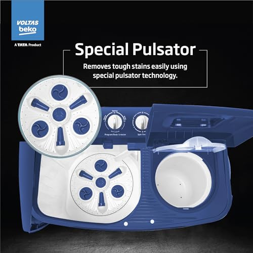 Voltas Beko 65 kg Semi Automatic Top Load Washing Machine WTT65UNXOK3I0I0W01 Blue - product image 3