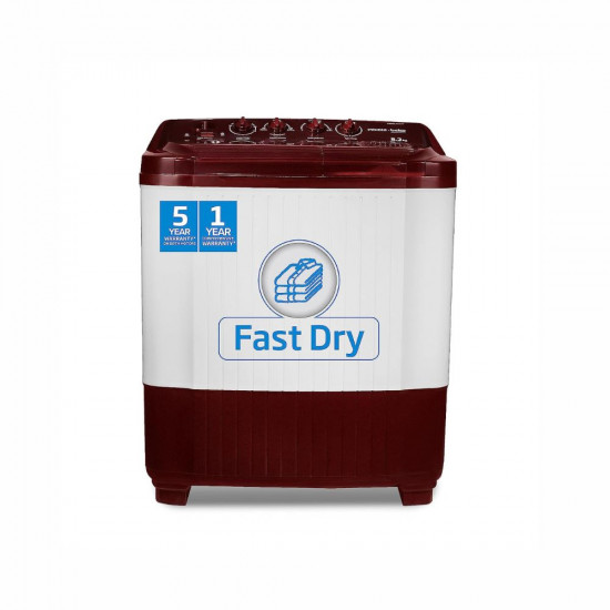 Voltas beko 7 2 kg Semi Automatic twin tub Washing machine WTT72 Burgundy