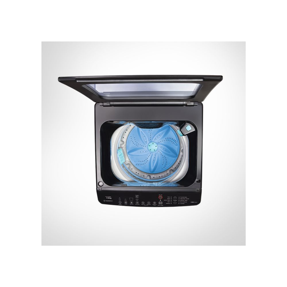 Voltas Beko 7 Kg 5 Star Fully Automatic Top Load Washing Machine (WTL70VPBGF, Aqua Wave Drum, Black)
