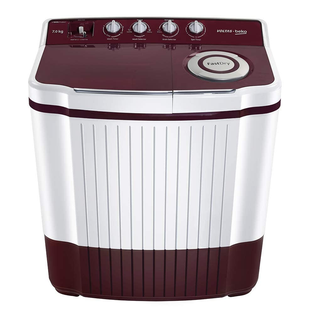 Voltas Beko 7Kg Semi Automatic Top Loading Washing Machine WTT70DLIMBurgundy