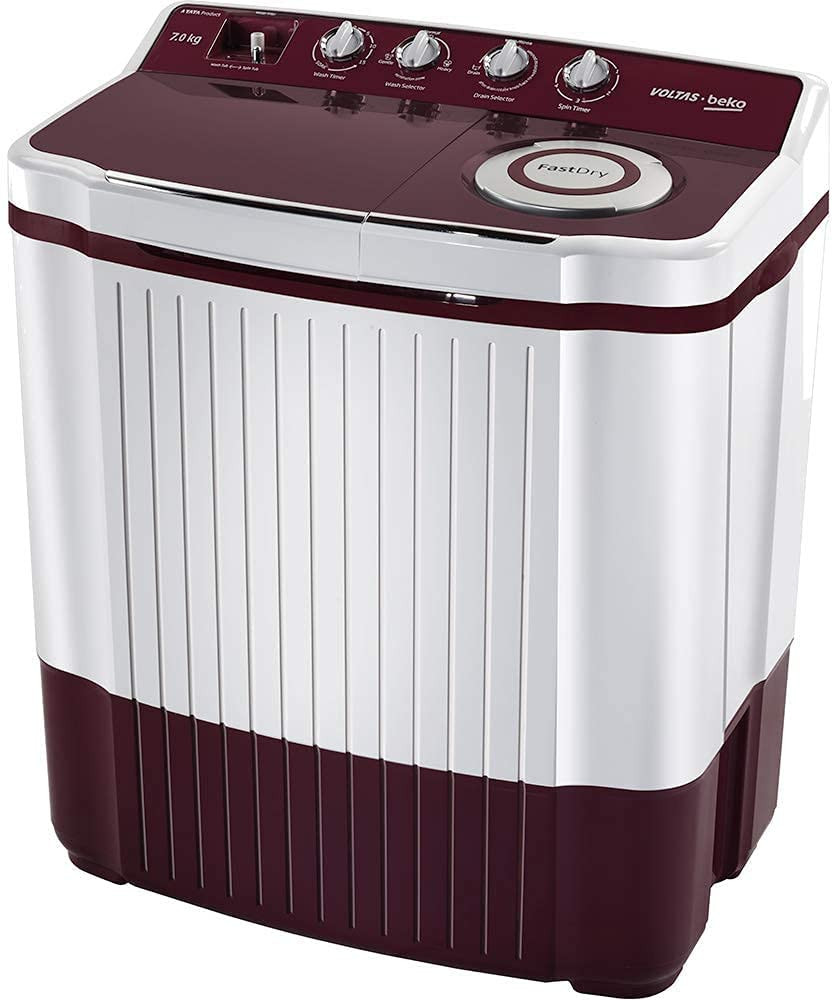 Voltas Beko 7Kg Semi Automatic Top Loading Washing Machine WTT70DLIMBurgundy