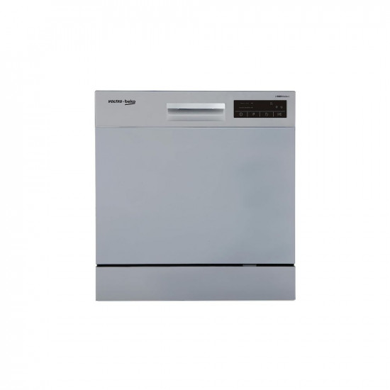 Voltas Beko 8 Place Settings Table Top Dishwasher (DT8S, Silver, Inbuilt Heater)