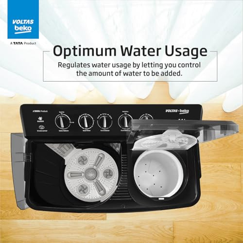 Voltas Beko 9 kg Semi Automatic Top Load Washing Machine WTT90UHAOK5B1B1S23 Black - product image 3