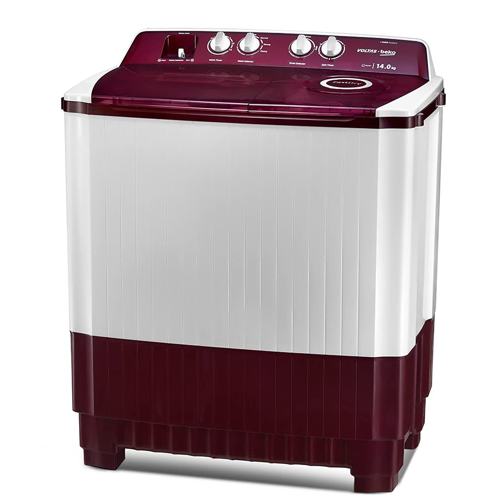 Voltas Beko WTT140ABRT 14 kg Semi Automatic Washing Machine Burgandy