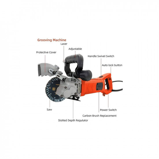 VOLTZ 133 5500W Electric Wall Chaser with Laser Guide Groove Cutting Machine Slotting Machine with 2pcs Carbon Brushes