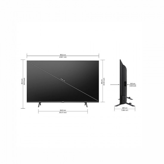VU 108 cm 43 inches The GloLED 84 Watt DJ Sound Series 4K Smart Google TV 43GloLED Grey