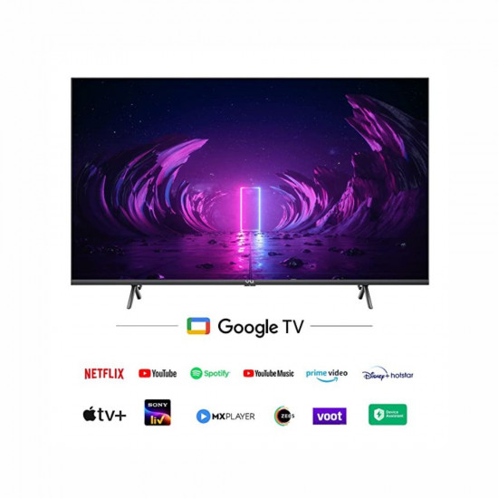 VU 108 cm 43 inches The GloLED 84 Watt DJ Sound Series 4K Smart Google TV 43GloLED Grey