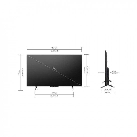 VU 126 cm (50 inches) The GloLED Series 4K Smart LED Google TV 50GloLED (Grey)