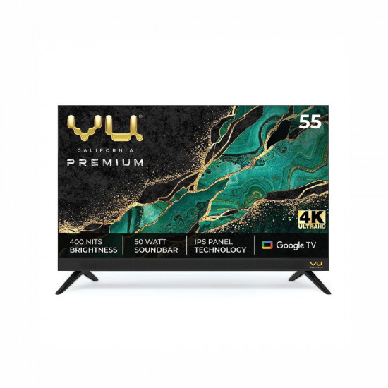 Vu 139 cm 55 inches The Premium Series 4K Utlra HD Smart LED Google TV 55CA Black