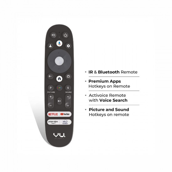 Vu 139 cm 55 inches The Premium Series 4K Utlra HD Smart LED Google TV 55CA Black