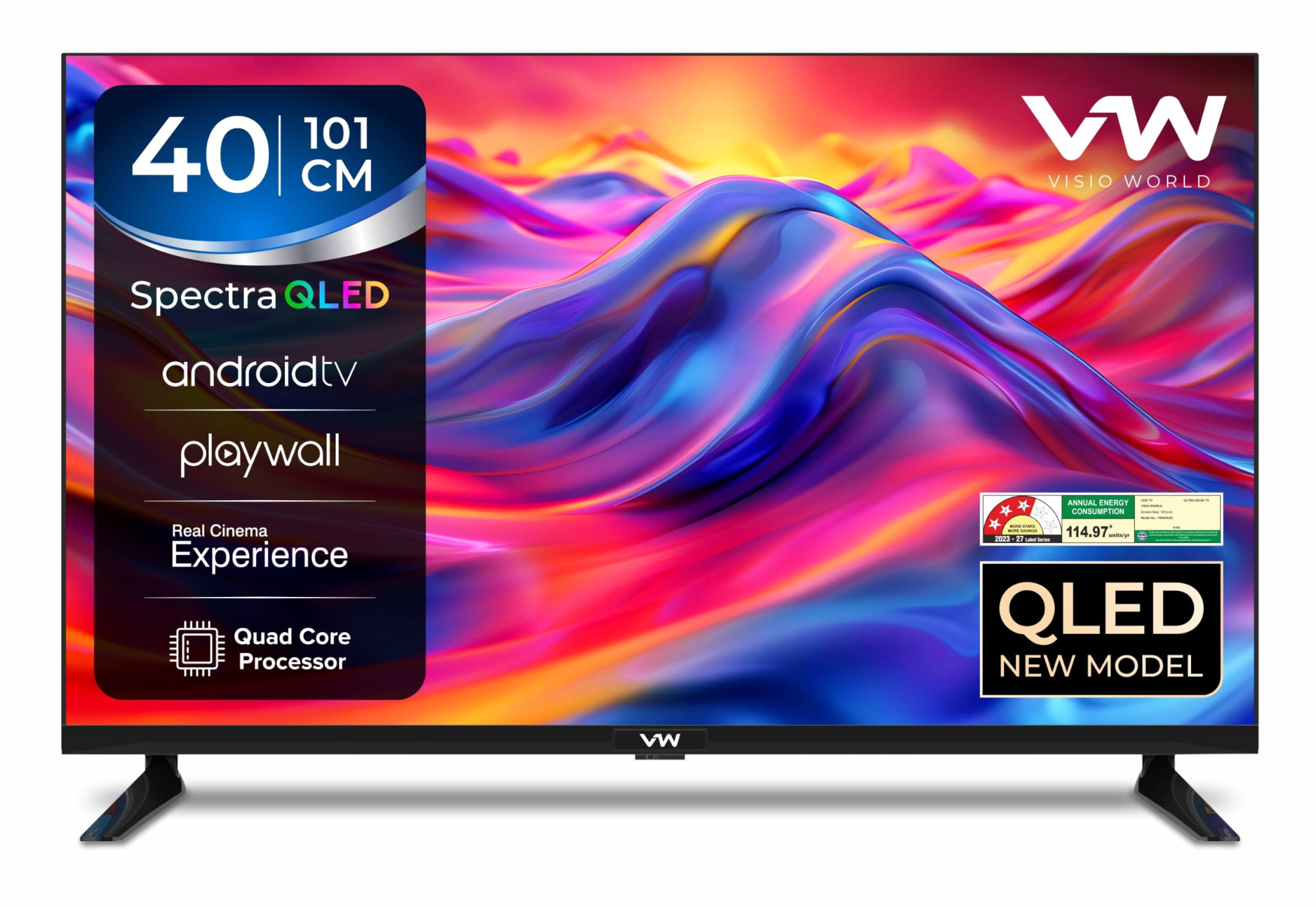 VW 101 cm 40 inches Spectra Series Full HD Smart QLED Android TV VW40AQ3