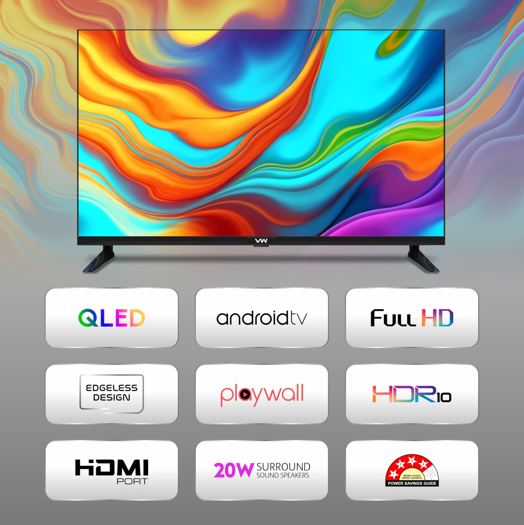 VW 101 cm 40 inches Spectra Series Full HD Smart QLED Android TV VW40AQ3