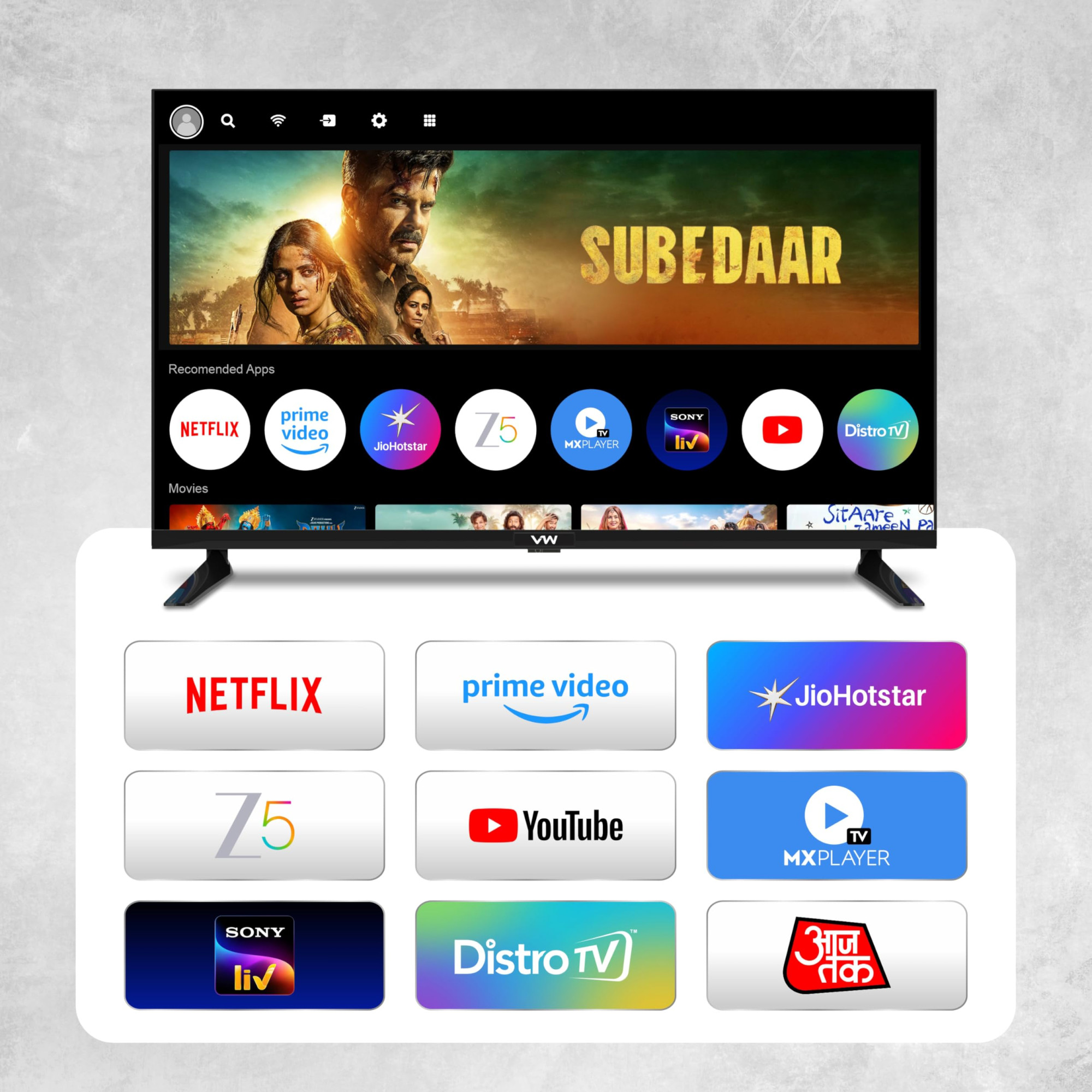 VW 109 cm 43 inches Spectra Series Full HD Smart QLED Android TV VW43AQ3
