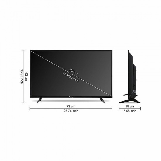 VW 80 cm 32 inches Frameless Series HD Ready Android Smart LED TV VW32S Black