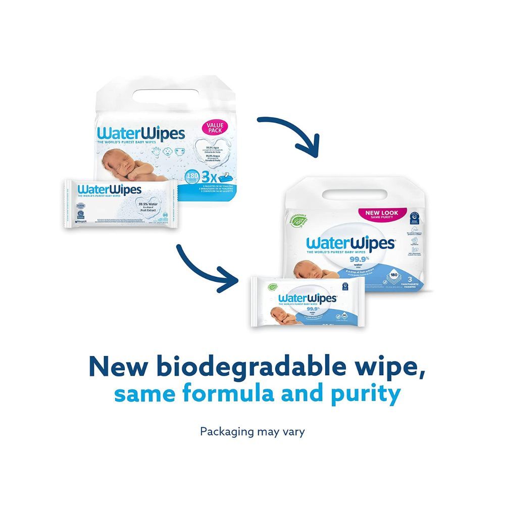 WaterWipes Sensitive Baby Wipes, 60 count - 3 Packs