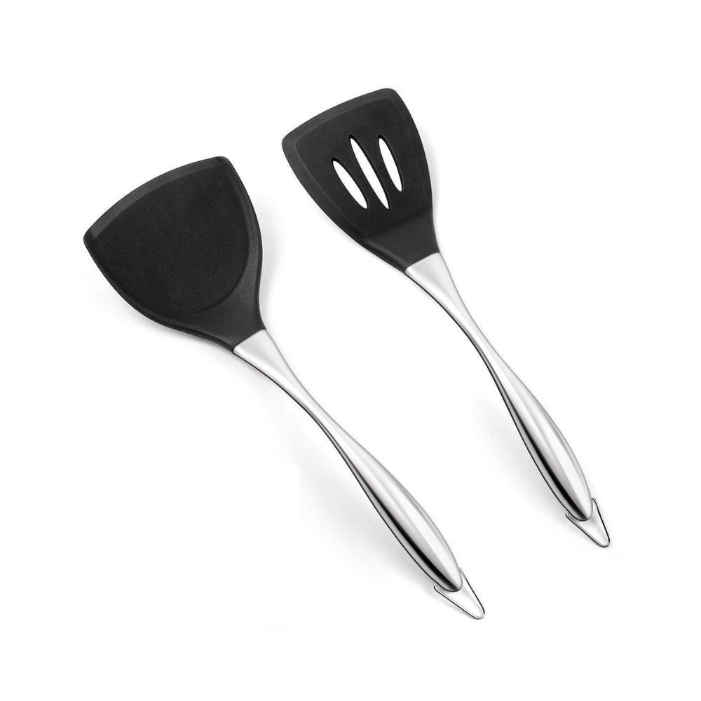 we3 Kitchen Spatula Set Multipurpose Solid Set of 2 and Slotted Spatulas