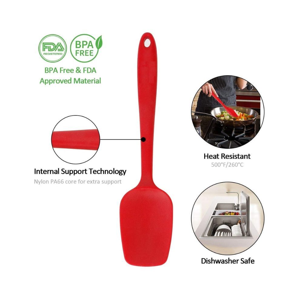 we3 Multi Purpose Heat Resistance Silicone Spatula Turner Non-Stick Silicone Kitchen Tools