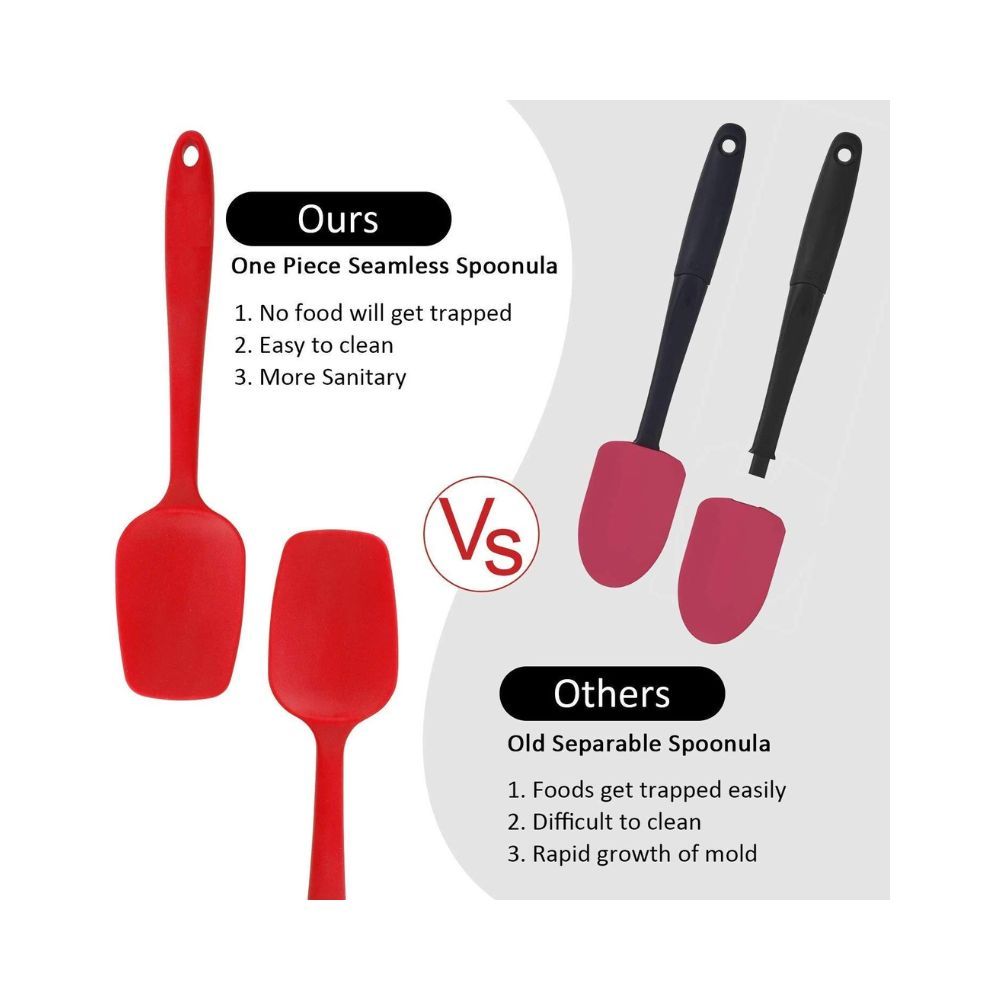 we3 Multi Purpose Heat Resistance Silicone Spatula Turner Non-Stick Silicone Kitchen Tools