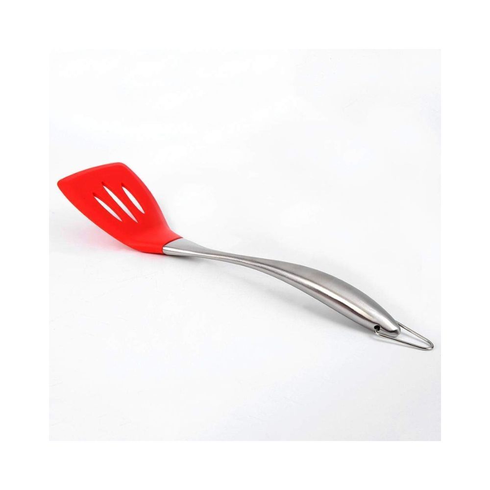 we3 Silicone Wok Slotted Spatula Turner BPA Free 500ÂºF Stainless Steel Handle 14 Inch for Non Stick Cookware