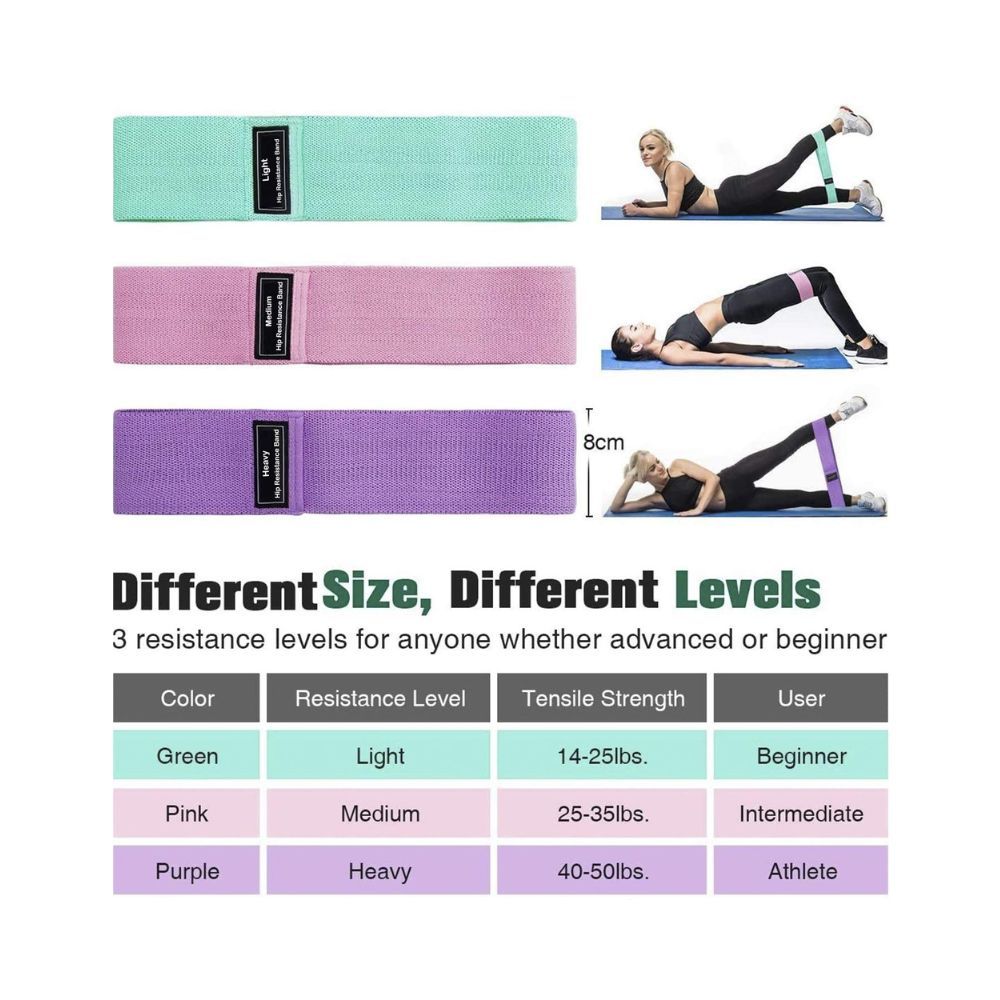 Wearslim Professional Resistance Workout Loop Bands for Legs, Butt, Booty, Glute, Leg & Thigh Exercising