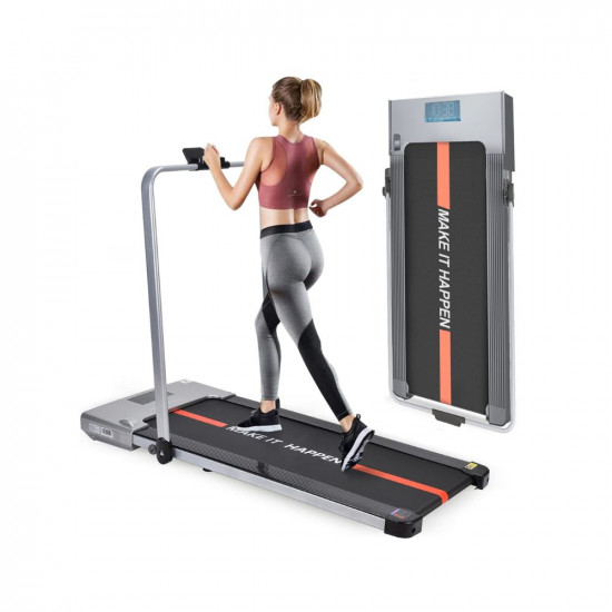 WELCARE MAXPRO PTM-X1 Under Desk Treadmill 2HP (Peak) Motorized Foldable PRE-INSTALLED Aerobic Treadmill, Walking PAD with LED Display (Grey)