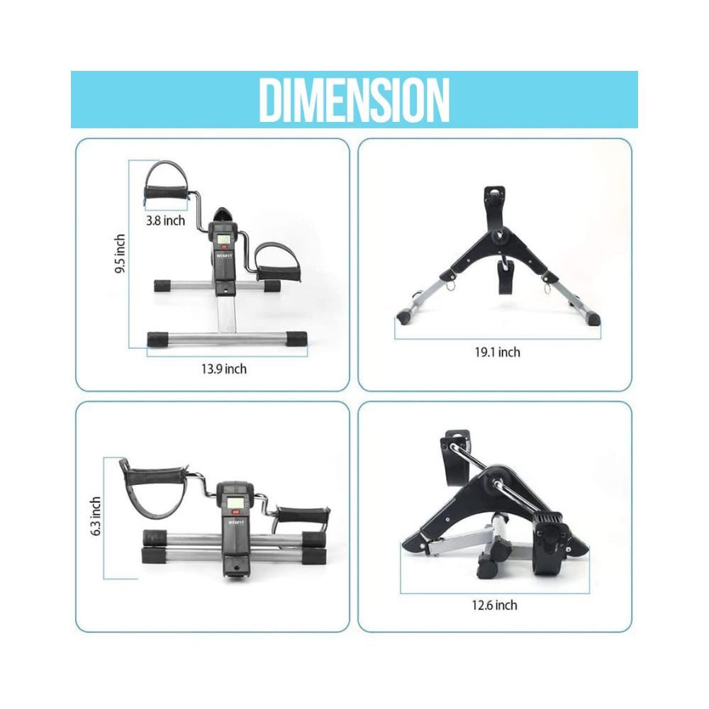 WErFIT Mini Portable Cycle Pedal Exerciser with Adjustable Resistance and Digital Display