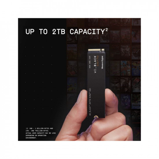Western Digital WD Black SN770 NVMe 2TB, Upto 5150MB/s, 5Y Warranty, PCIe Gen 4 NVMe M.2 (2280), Gaming Storage, Internal Solid State Drive (SSD) (WDS200T3X0E)