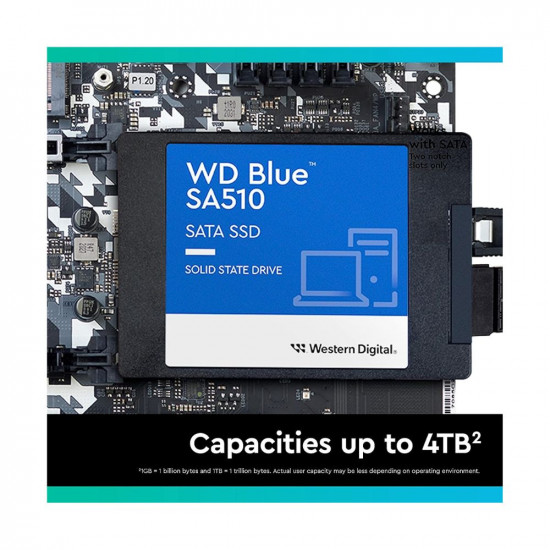 Western Digital WD Blue SA510 SATA 1TB, Up to 560MB/s, 2.5 Inch/7 mm, 5Y Warranty, Internal Solid State Drive (SSD) (WDS100T3B0A)
