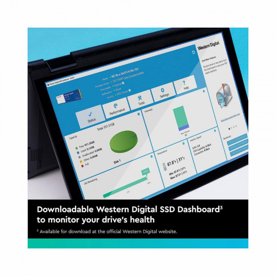 Western Digital WD Blue SN570 NVMe 1TBWestern Digital WD Blue SN570 NVMe 1TB, Upto 3000MB/s, with Free 1 Month Adobe Creative Cloud Subscription, 5 Y Warranty, PCIe Gen 3 NVMe M.2 (2280), Internal Solid State Drive (SSD) (WDS100T3B0C)