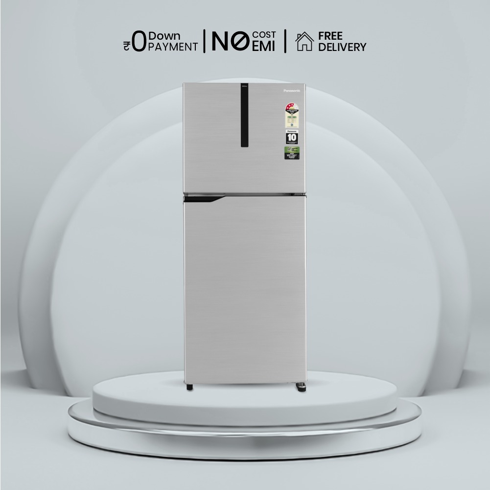 Panasonic 268 L Frost Free Double Door 3 Star Refrigerator  (Shining Silver, NR-FBG27VSS3)