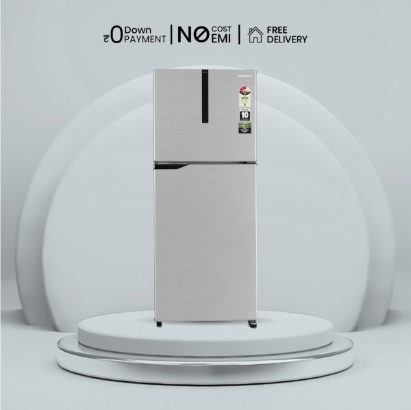 Panasonic 268 L Frost Free Double Door 3 Star Refrigerator  (Shining Silver, NR-FBG27VSS3)