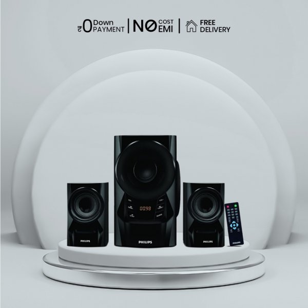 Philips Audio IN-MMS6080B/94 2.1 Channel 60W Multimedia Bluetooth Speakers (Black)
