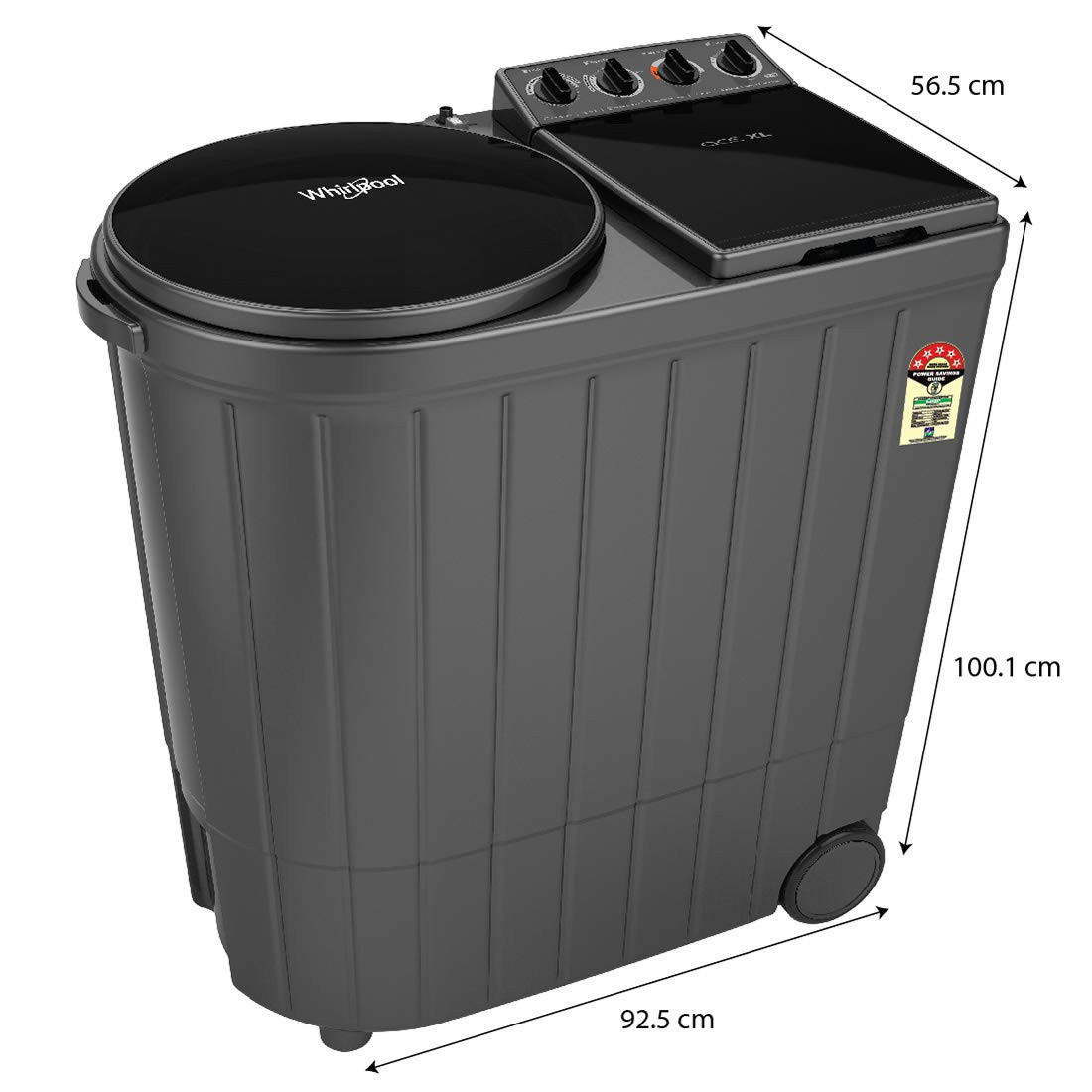 Whirlpool 105 Kg Ace XL Semi-Automatic Top Loading Washing Machine Ace XL 105 Grey In-Built Heater 3D Scrub Technology