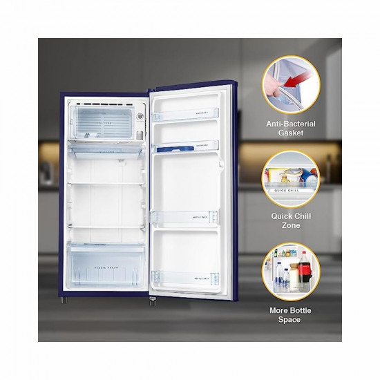 Whirlpool 184 L 2 Star Direct Cool Single Door Refrigerator 205 WDE CLS 2S SAPPHIRE BLUE Z