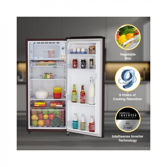 Whirlpool 184 L 2 Star Direct Cool Single Door Refrigerator 205 WDE PRM 2S WINE BLOOM Z