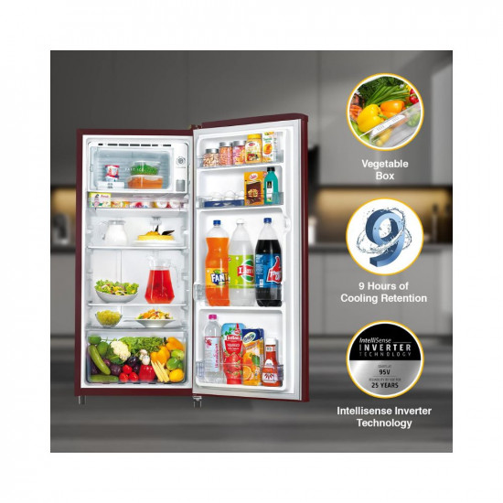Whirlpool 184 L 3 Star Direct Cool Single Door Refrigerator 205 WDE CLS 3S SHERRY WINE Z